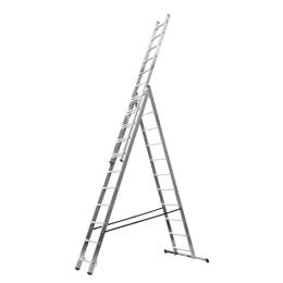 Echelle Transformable 3 Plans 3x11 Échelons 6,55m/7,35m En Aluminium Hailo Hobbystep Type D'Embouts - Embout Professionnel