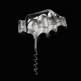 Ouvre-Vin bronze argenté, tire-bouchon d'art sculpté sur mesure