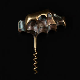 Ouvre-Vin bronze patiné, tire-bouchon d'art sculpté sur mesure