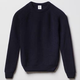 Pull Laine Mérinos - Bleu Marine