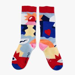 Guillaume & Laurie | Paire de chaussettes "Abstract rouge"