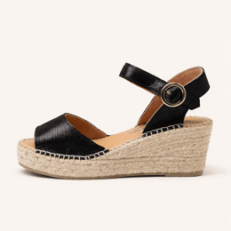 Espadrille compensée Brume – Noir Serpent
