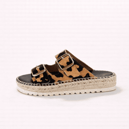 Luija Niagara – Sandales en cuir à imprimé vache brown