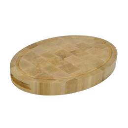 Planche à découper en bois de bout ovale