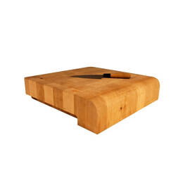 Planche à découper en bois de bout "J design" par Studio Qooq