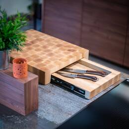 Billot à poser avec tiroir à couteau "Barbecue"