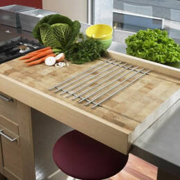 Plan de travail à poser en bois de bout de charme