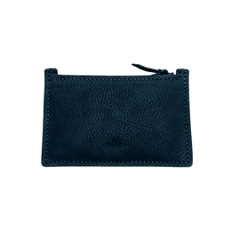 Petite pochette zippée Violette | Taurillon nubuck noir