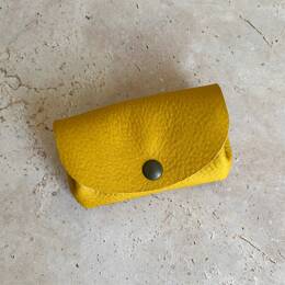 Porte-monnaie Ibéris | Taurillon nubuck jaune