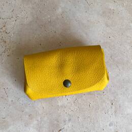 Porte-monnaie Muscari | Taurillon nubuck jaune