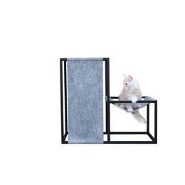 Petit arbre à chat design Élégance - Format S - Textile Gris