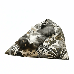 Berlingots XL et S  - Couchage chat stylé - Kaki Feuillage Tropical