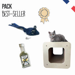 Pack Best Seller - 1 x Griffoir Cube + 1 jouet souris garni de cataire Bio = 1 fiole de cataire bio OFFERTE