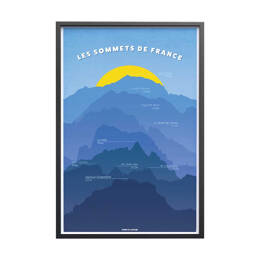 Affiche Alpinisme - Les Sommets Mythiques Français | Sport à l'Affiche
