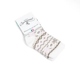 Les "Flocon" - chaussette bébé - coton écru