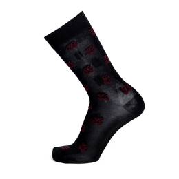 Le Monogramme Royal - chaussettes homme - coton noir
