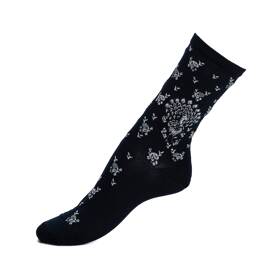 Les paons - chaussettes femme - coton marine