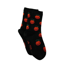 Les Citrouilles - chaussette enfant - coton noir
