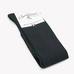 Les Côtelées - chaussettes homme - coton noir