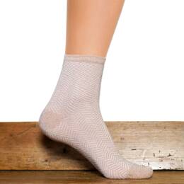 Les Chevrons - chaussettes femme - coton rose