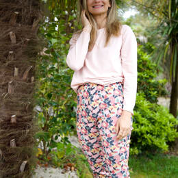 Ensemble Pyjama Pantalon Au Jardin + T-Shirt Rose
