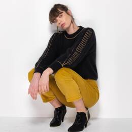 Pull Alix Mohair noir et doré.