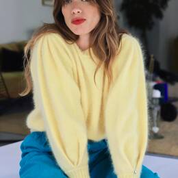 Pull Alix à tricoter en angora.