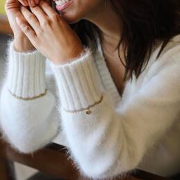 Pull Avy à tricoter en Angora et doré.