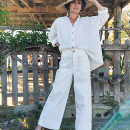 Pantalon Marinette Coton-UP Ivoire - DERNIERE CHANCE