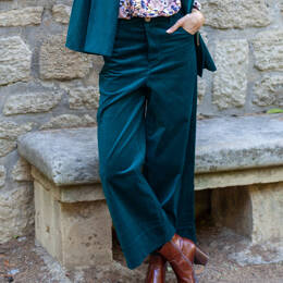 Pantalon Marinette coton BIO Velours Canard - ICONIQUE