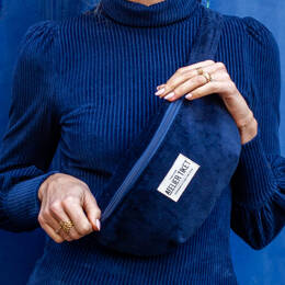 Sac Banane Velours Marine