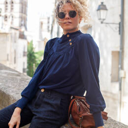 Blouse Olivia Marine - ICONIQUE