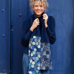 Echarpe Juliette Marine velours bio et japon