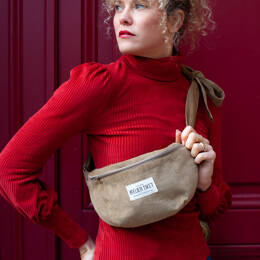 Sac Banane Velours Camel