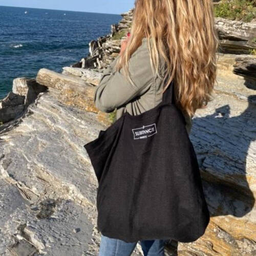 Sac cabas lin noir Femme ANETTE