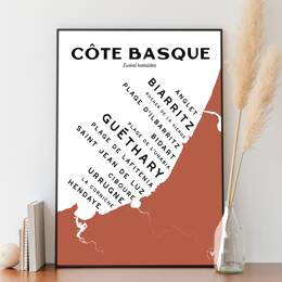 Carte de la Côte basque