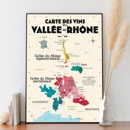 Carte des vins de la Vallée du Rhône