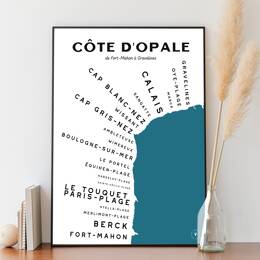 Carte de la Côte d'Opale