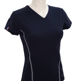 NOUVEAU t-shirt femme ref. WIIT Marine et Blanc en Coton Bio / Elasthanne