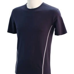 T-shirt homme manches courtes col rond ZUN coton BIO Marine et Blanc