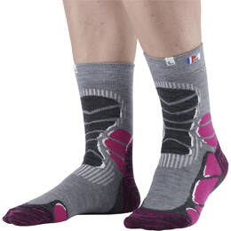 Chaussettes en laine MONNET - MID EXTRA LIGHT - Gris et Rose