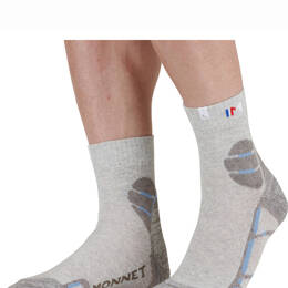 Chaussettes en lin MONNET - TREK LIN MID - Gris et Bleu
