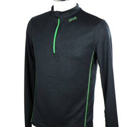 T-shirt homme manches longues col zippé ZOULOU noir vert
