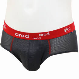 slip homme coutures plates ZEXY 3D ajouré graphite et rouge