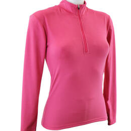 t-shirt femme manches longues col zippé WINDY fuchsia