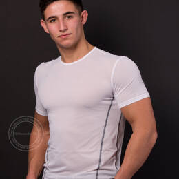 t-shirt homme manches courtes col rond ZUN 3D ajouré blanc