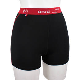 short femme coutures plates WISTE noir / rouge