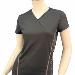 T-shirt femme manches courtes col V WIIT ébène