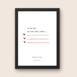 Affiche - Poeme, Pen and Paper - Tout doux liste