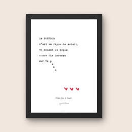 Affiche - Poeme, Pen and Paper - Le bonheur est un rayon de soleil